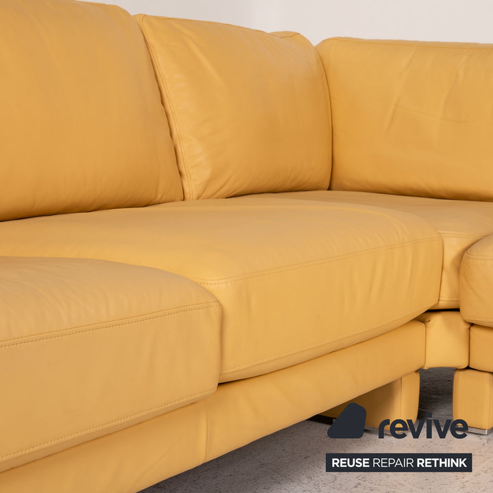 Rolf Benz EGO Leder Sofa Gelb Ecksofa Couch
