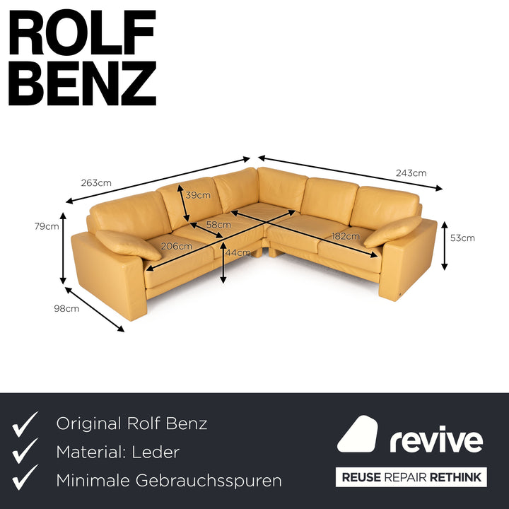 Rolf Benz EGO Leder Sofa Gelb Ecksofa Couch