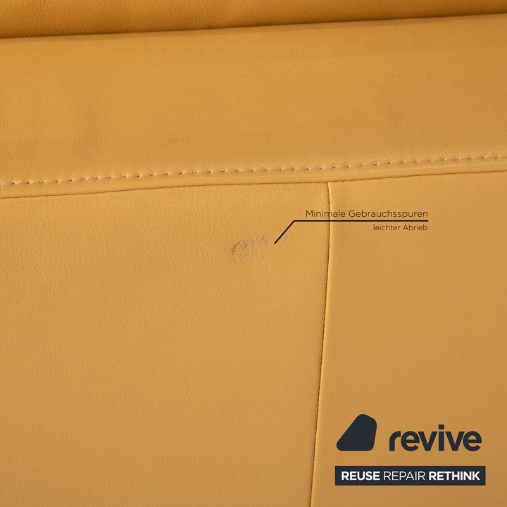 Rolf Benz EGO Leder Sofa Gelb Ecksofa Couch