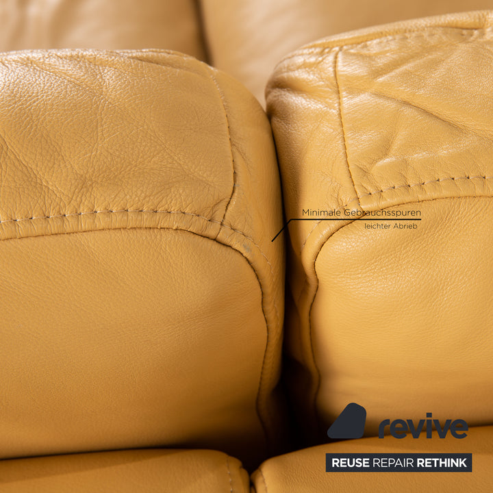 Rolf Benz EGO Leder Sofa Gelb Ecksofa Couch