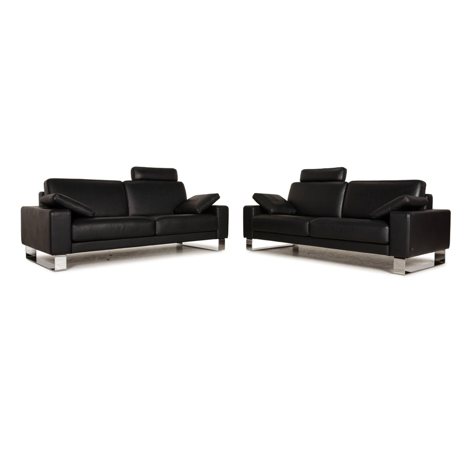 Rolf Benz Ego Leder Sofa Schwarz 2xZweisitzer Couch
