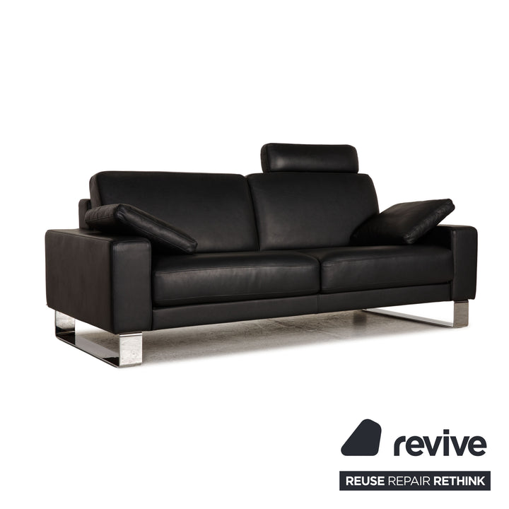 Rolf Benz Ego Leder Sofa Schwarz 2xZweisitzer Couch