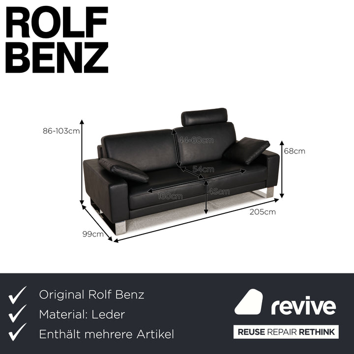 Rolf Benz Ego Leder Sofa Schwarz 2xZweisitzer Couch