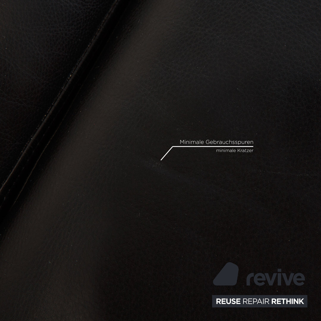 Rolf Benz Ego leather sofa black three-seater couch function