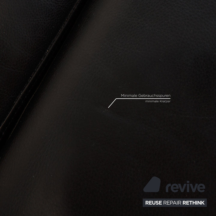 Rolf Benz Ego leather sofa black three-seater couch function