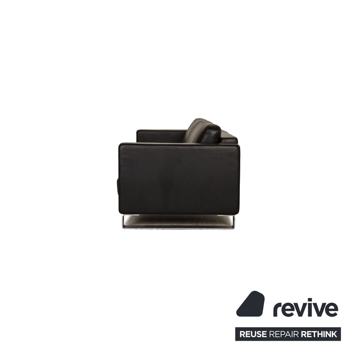 Rolf Benz Ego leather sofa black three-seater couch function