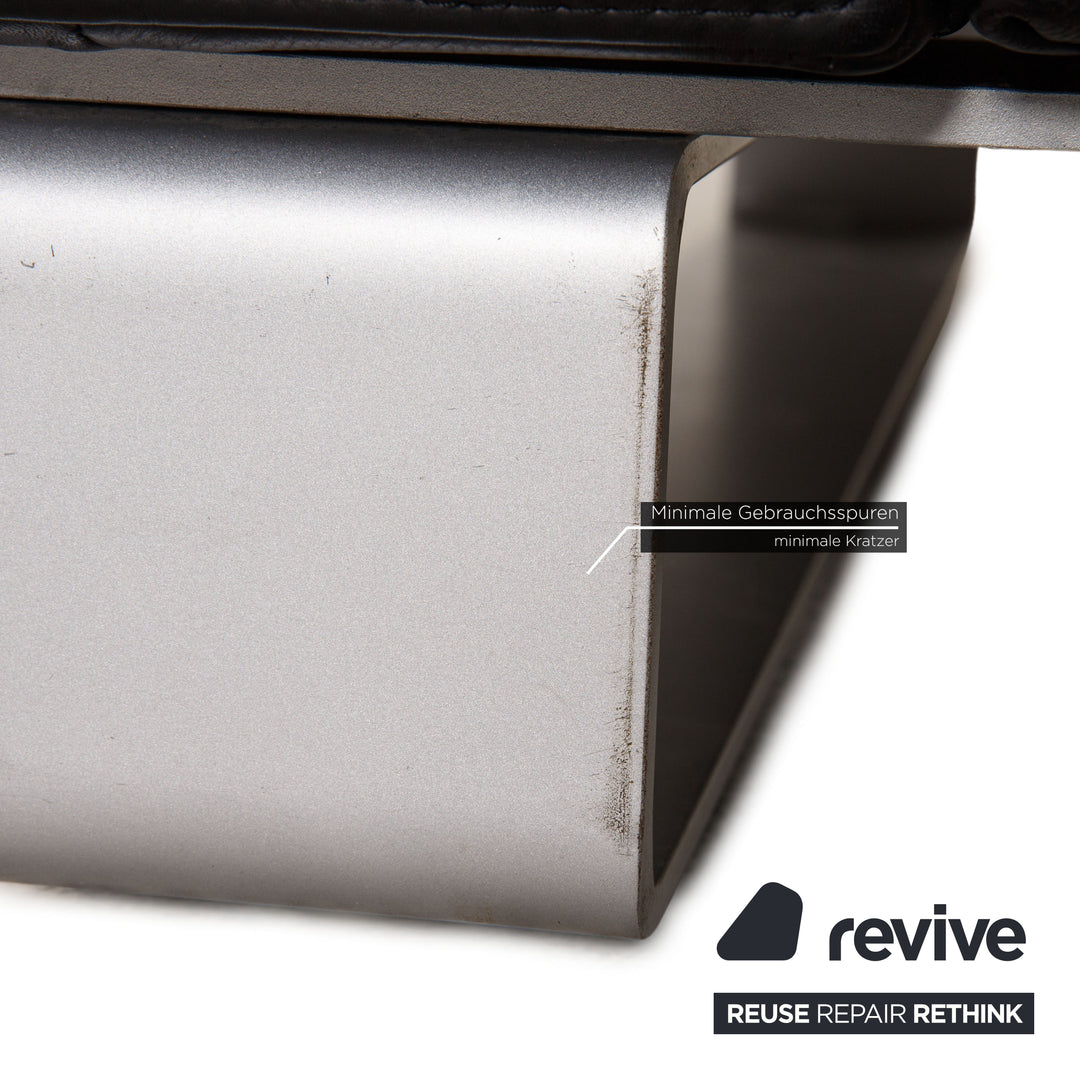 Rolf Benz Ego leather sofa black three-seater couch function