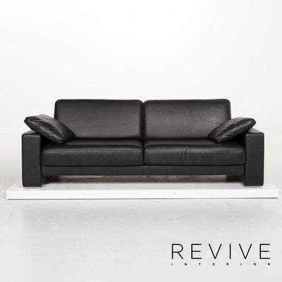 Rolf Benz Ego Leder Sofa Schwarz Zweisitzer Couch #12150