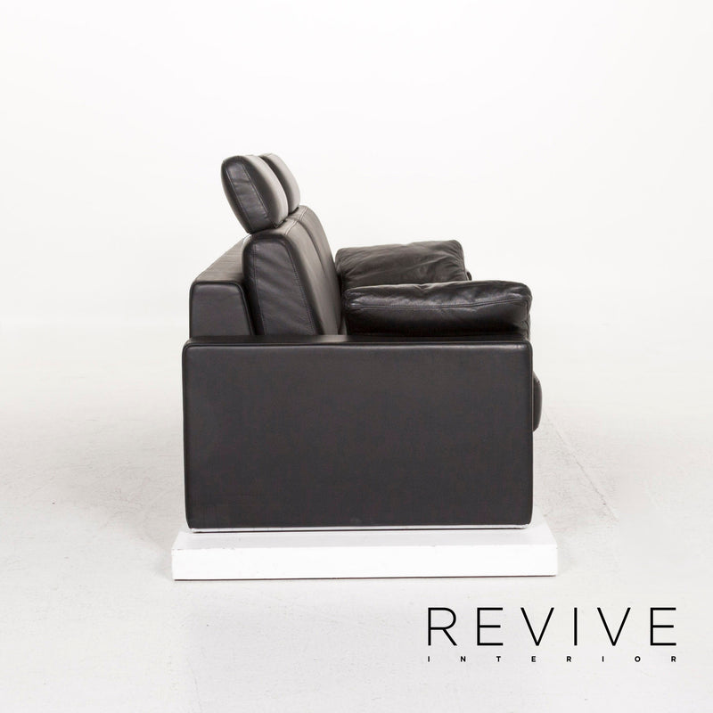 Rolf Benz Ego Leder Sofa Schwarz Zweisitzer Couch 