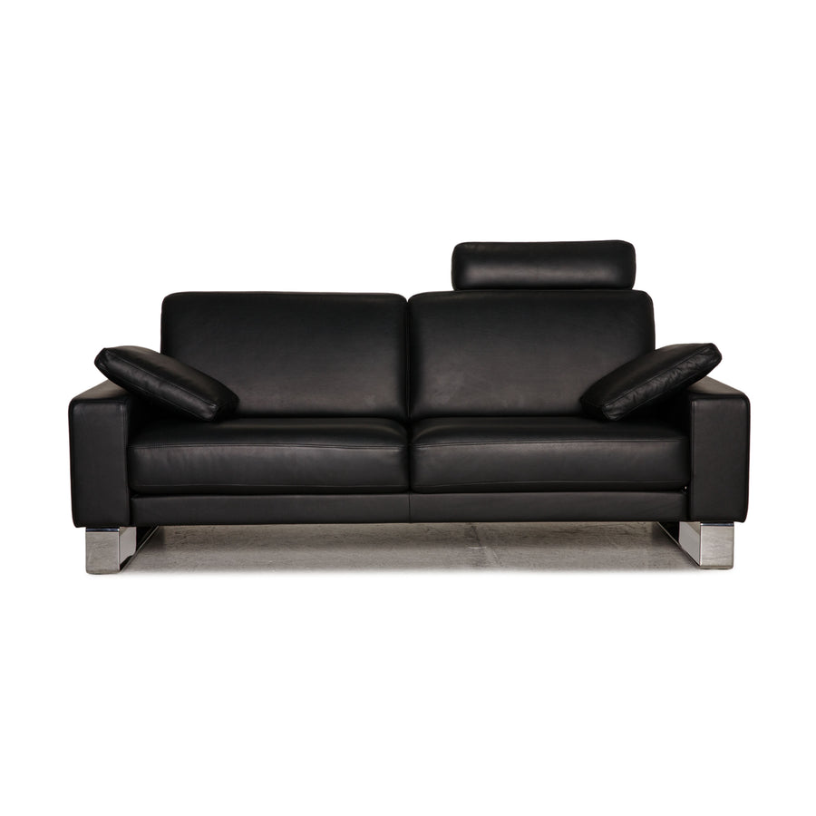 Rolf Benz Ego Leder Sofa Schwarz Zweisitzer Couch