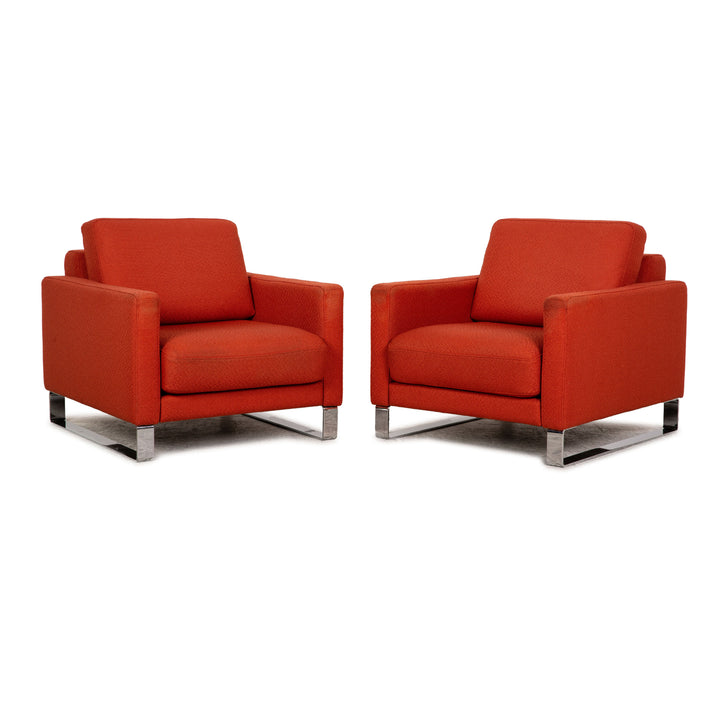 Rolf Benz EGO fabric armchair set orange