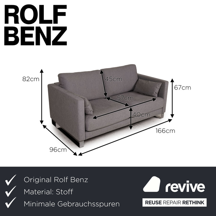 Rolf Benz Ego Stoff Sofa Grau Zweisitzer Couch