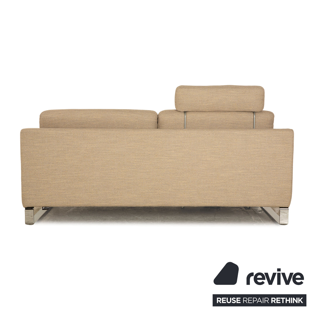 Rolf Benz Ego fabric two-seater beige sofa couch manual function