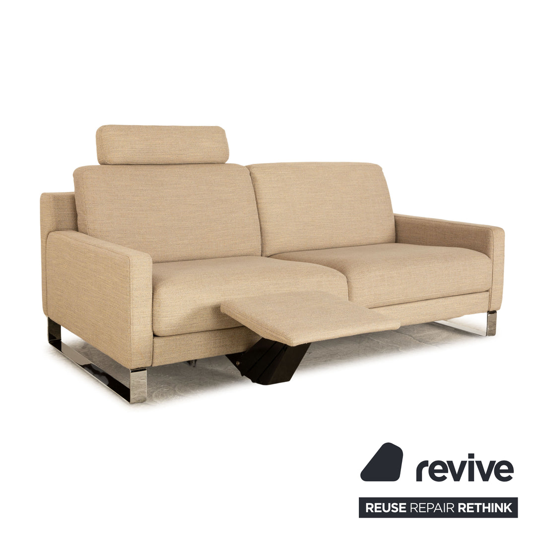 Rolf Benz Ego fabric two-seater beige sofa couch manual function