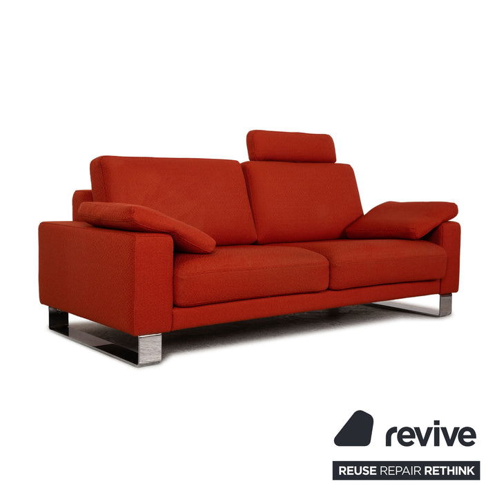 Rolf Benz EGO fabric two-seater orange terracotta sofa couch