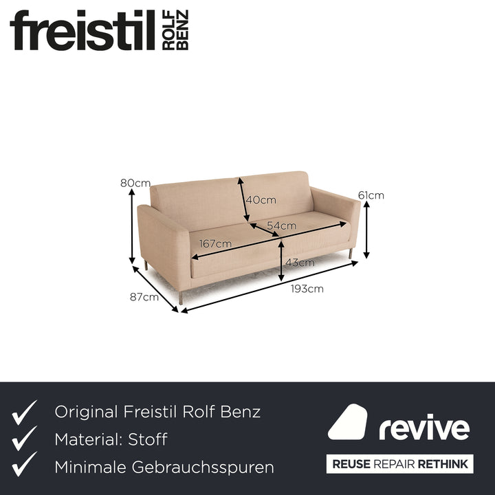 Rolf Benz Freistil 141 Stoff Dreisitzer Beige Sofa Couch