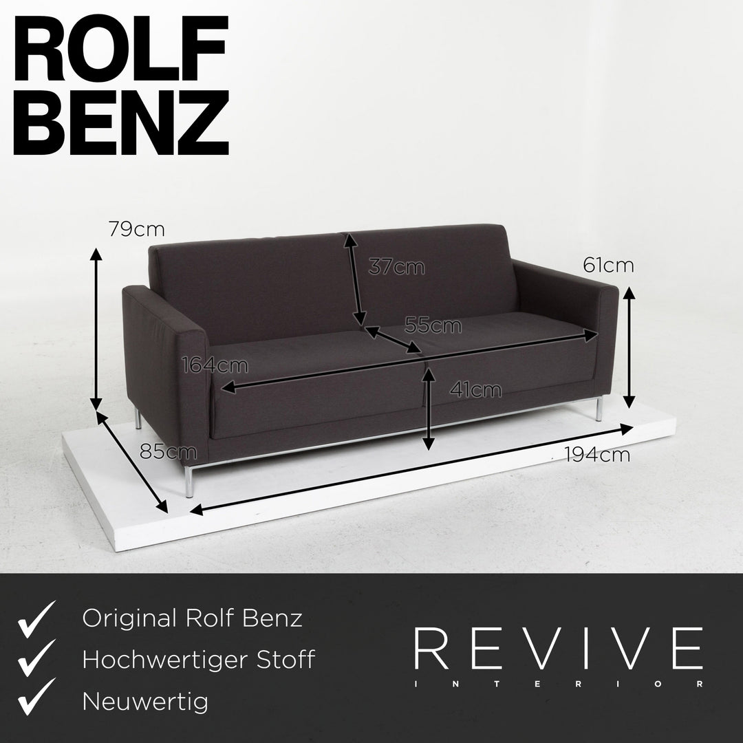 Rolf Benz Freistil 141 fabric sofa anthracite three-seater couch #13431