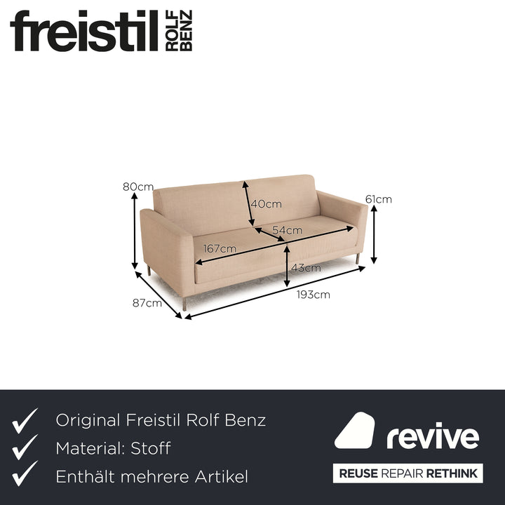 Rolf Benz Freistil 141 fabric sofa set beige four-seater three-seater couch