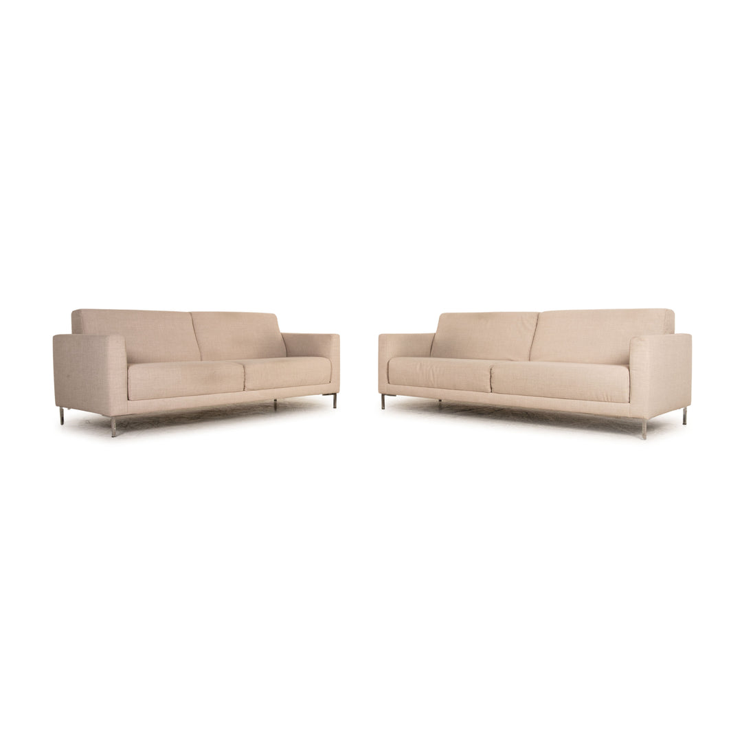 Rolf Benz Freistil 141 fabric sofa set beige four-seater three-seater couch