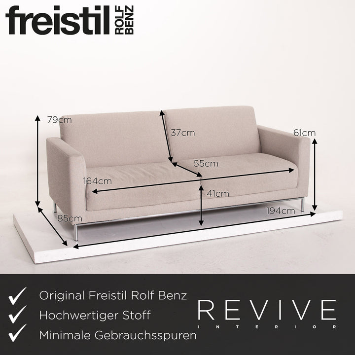 Rolf Benz Freistil 141 Stoff Sofa Grau Zweisitzer Couch #14523