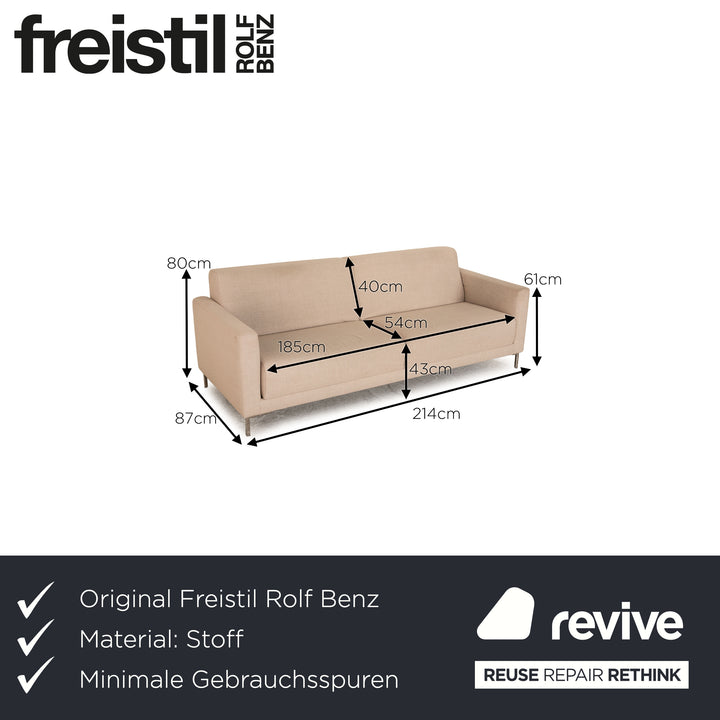 Rolf Benz Freistil 141 fabric four-seater beige sofa couch