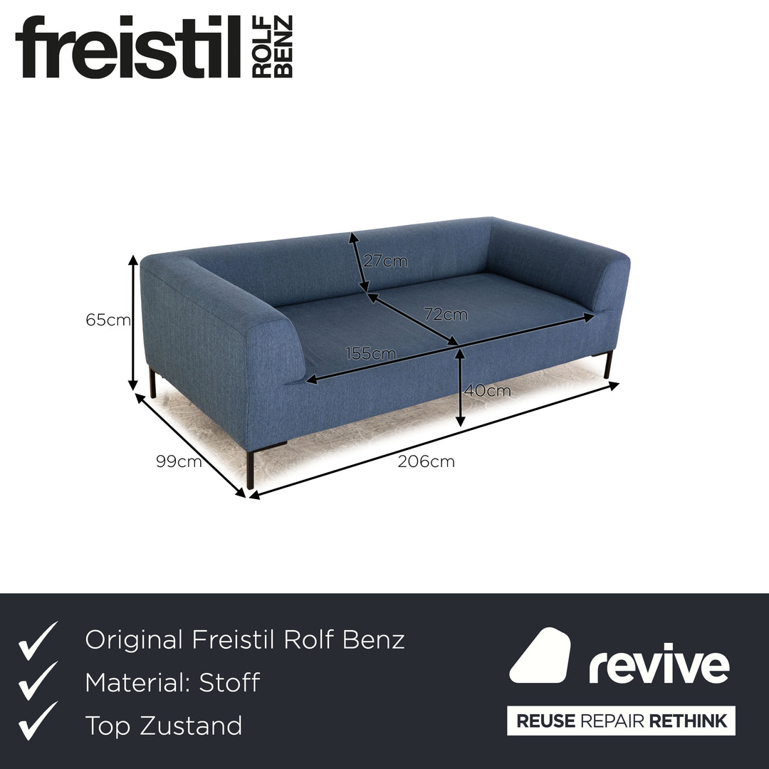 Rolf Benz Freistil 185 Stoff Dreisitzer Blau Sofa Couch