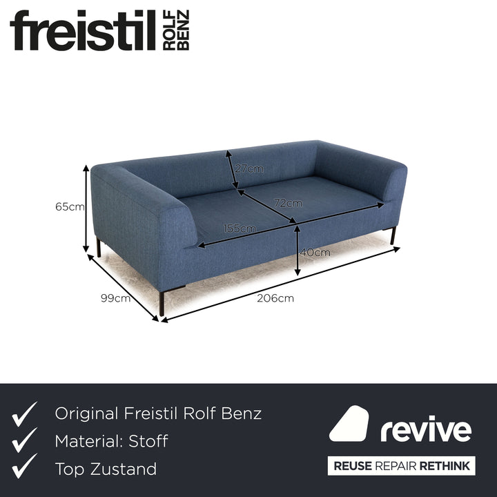 Rolf Benz Freistil 185 Stoff Dreisitzer Blau Sofa Couch