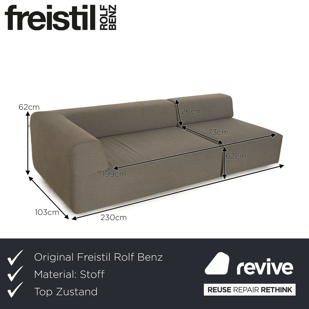 Rolf Benz Freistil 187 Stoff Dreisitzer Grau Sofa Couch