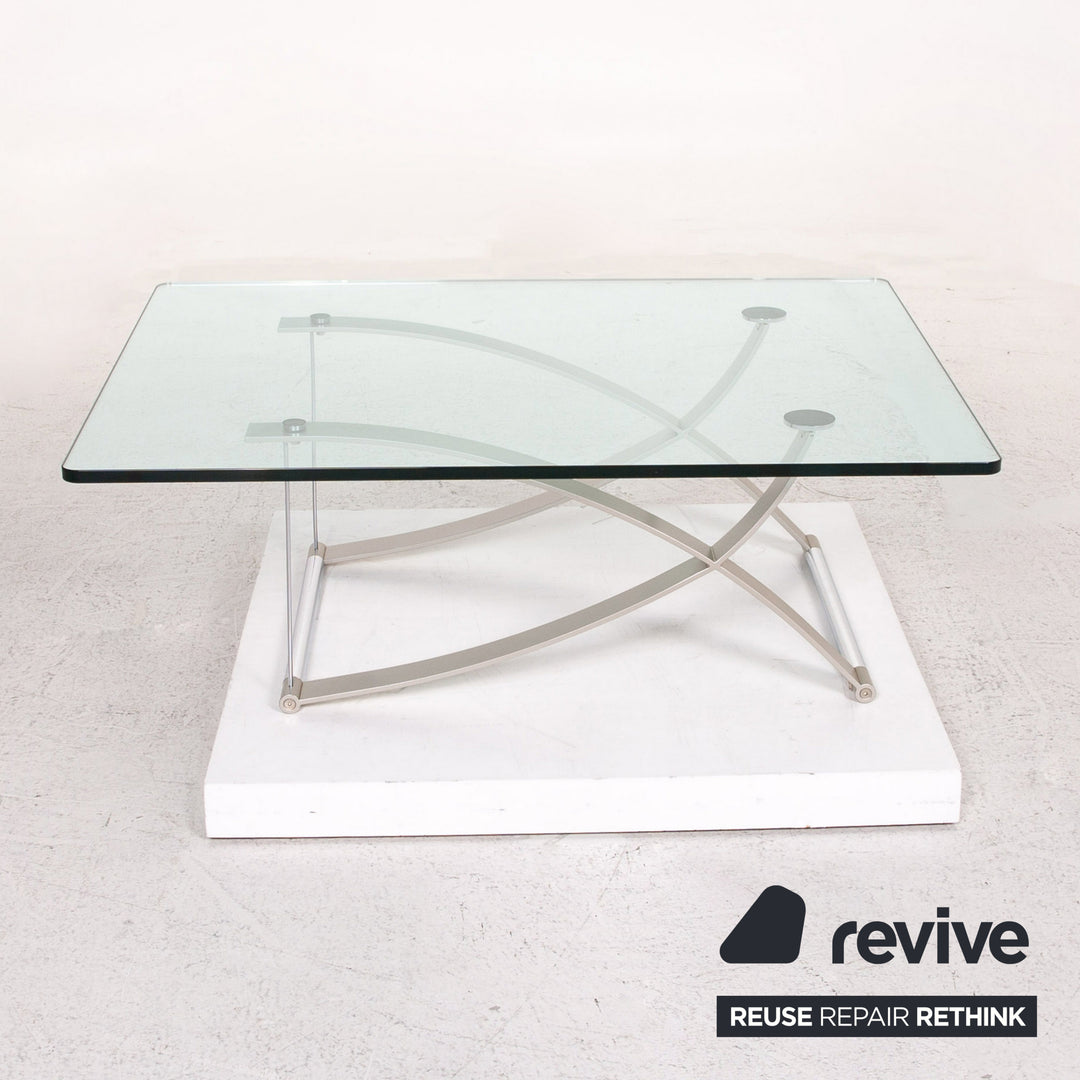Rolf Benz Glas Couchtisch Metall Tisch #13525