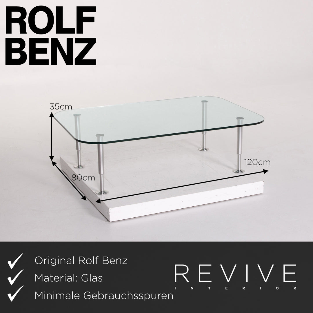 Rolf Benz glass coffee table metal table #13567