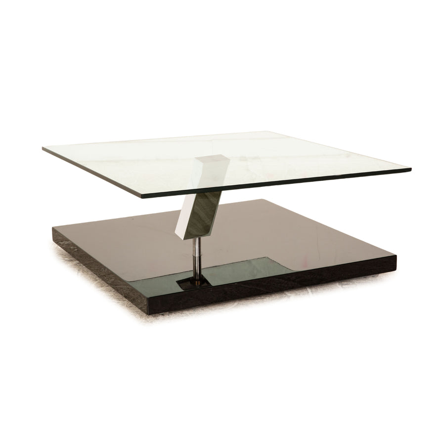 Rolf Benz Glass Coffee Table Black Function Wheels