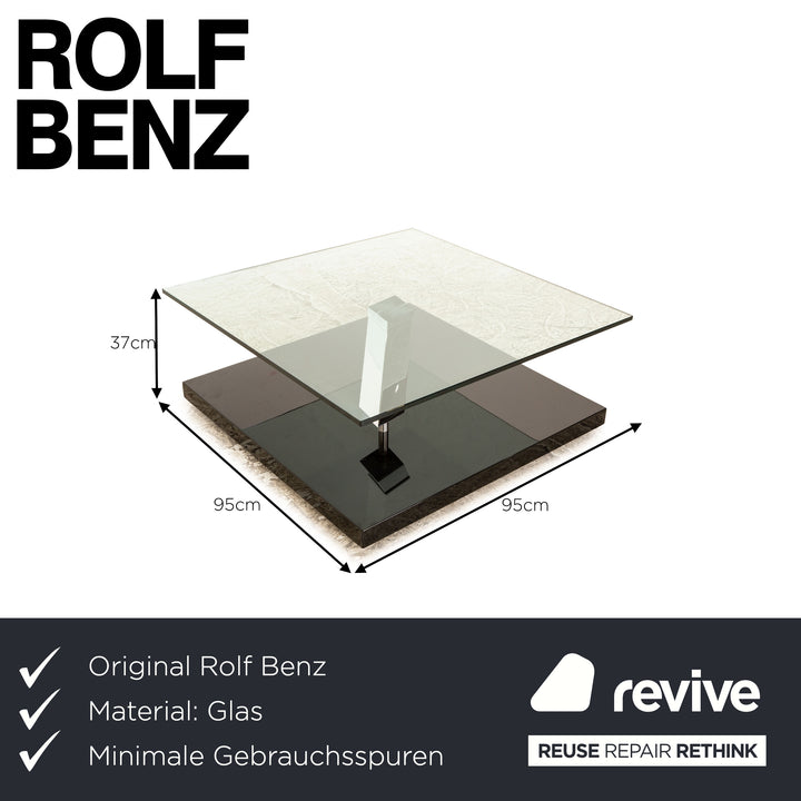 Rolf Benz Glass Coffee Table Black Function Wheels