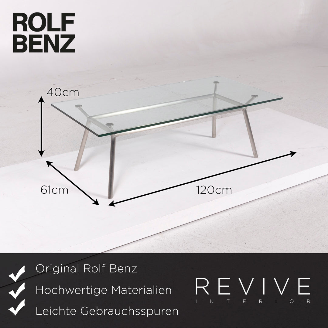 Table basse en verre Rolf Benz Table argentée #12057