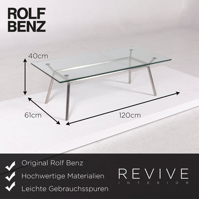 Rolf Benz Glas Couchtisch Silber Tisch #12057