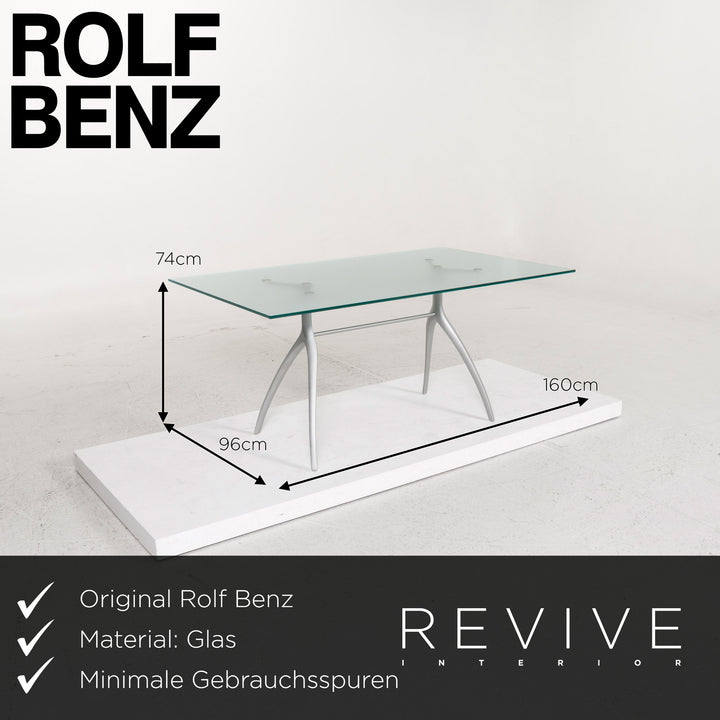 Rolf Benz Glas Esstisch Silber Tisch #13167