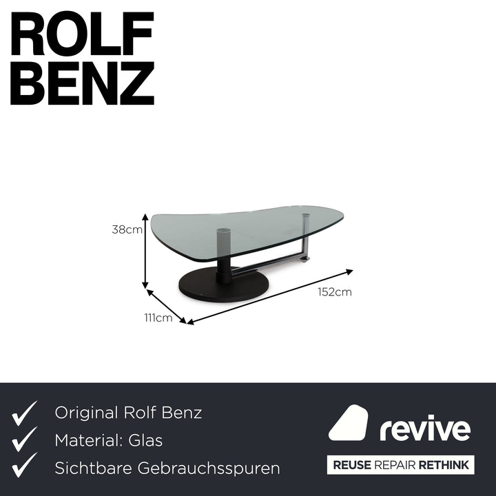 Rolf Benz Glass Metal Table Black coffee table