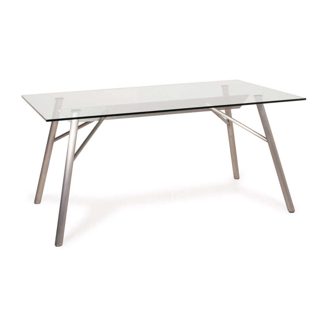 Rolf Benz glass table dining table stainless steel