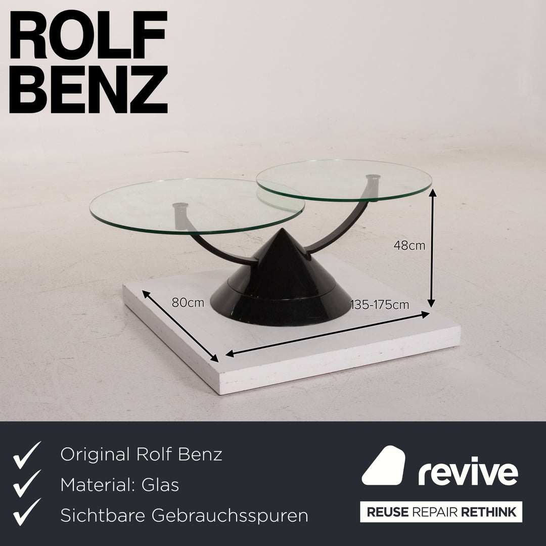 Rolf Benz Glass Table Black Coffee Table Stone Outlet Adjustable #15144