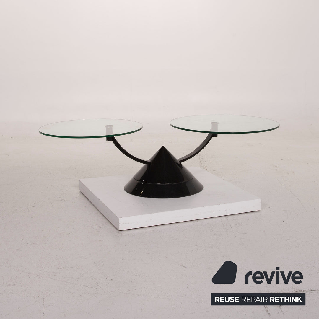 Rolf Benz Glass Table Black Coffee Table Stone Outlet Adjustable #15144