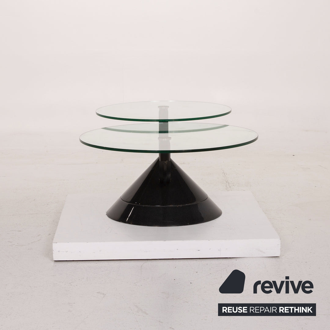 Rolf Benz Glass Table Black Coffee Table Stone Outlet Adjustable #15144