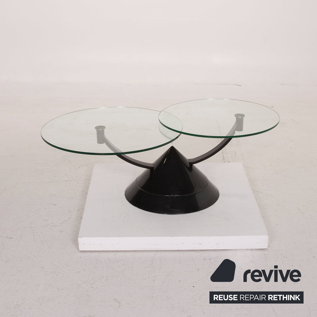 Rolf Benz Glass Table Black Coffee Table Stone Outlet Adjustable #15144
