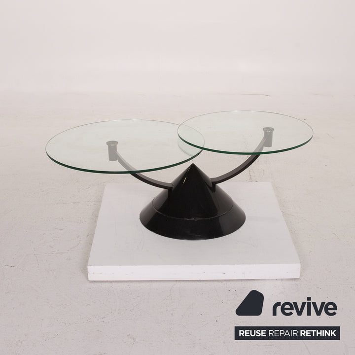 Rolf Benz Glass Table Black Coffee Table Stone Outlet Adjustable #15144