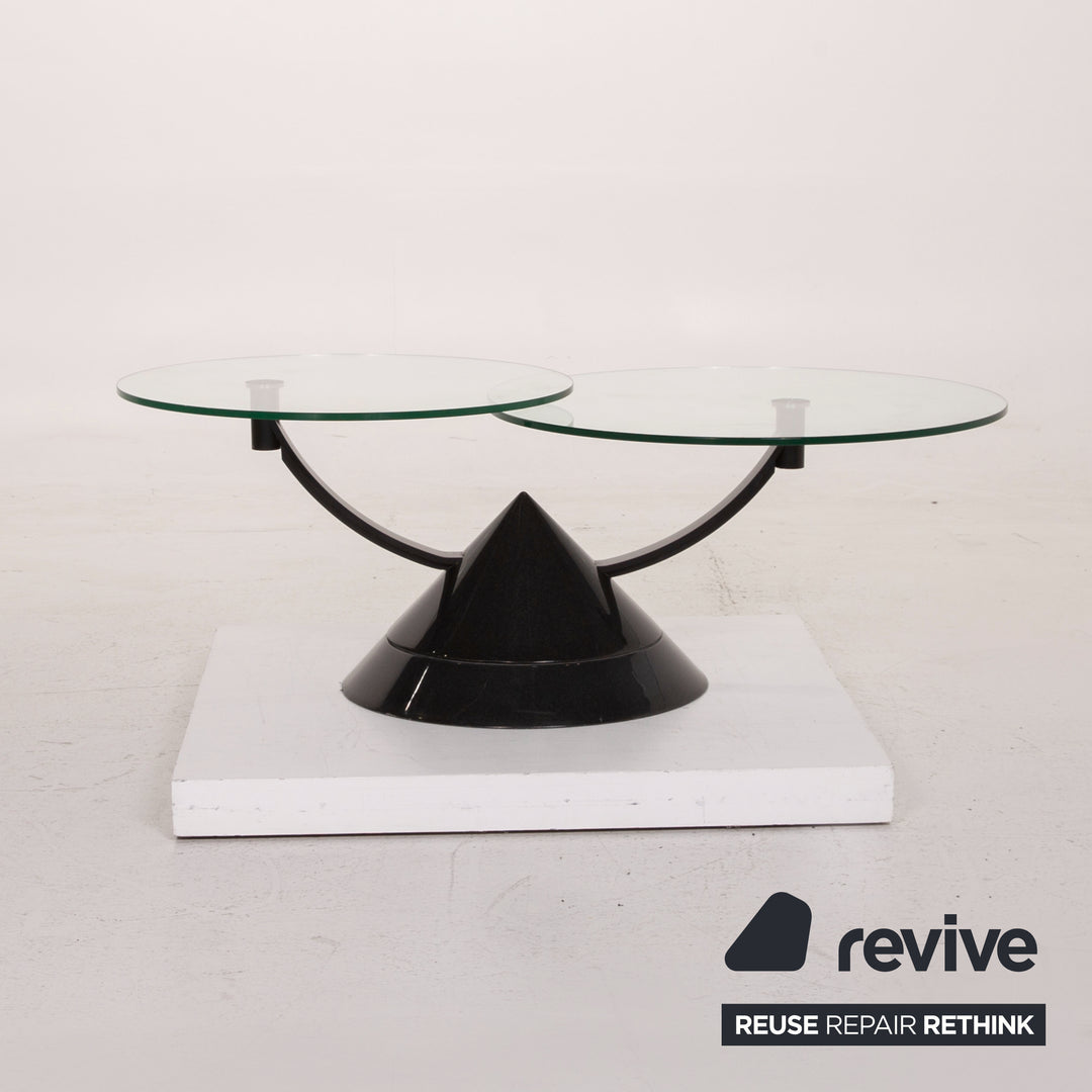 Rolf Benz Glass Table Black Coffee Table Stone Outlet Adjustable #15144