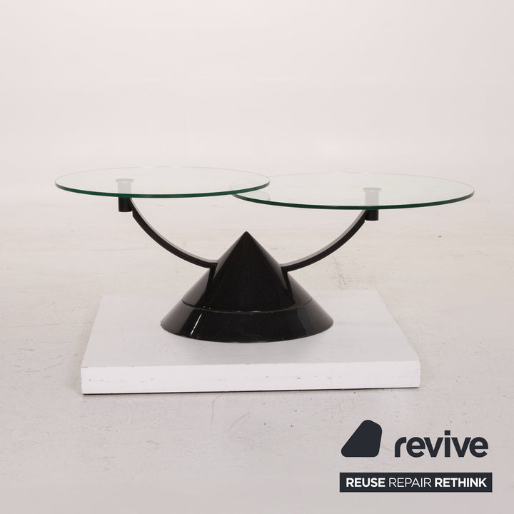 Rolf Benz Glass Table Black Coffee Table Stone Outlet Adjustable #15144