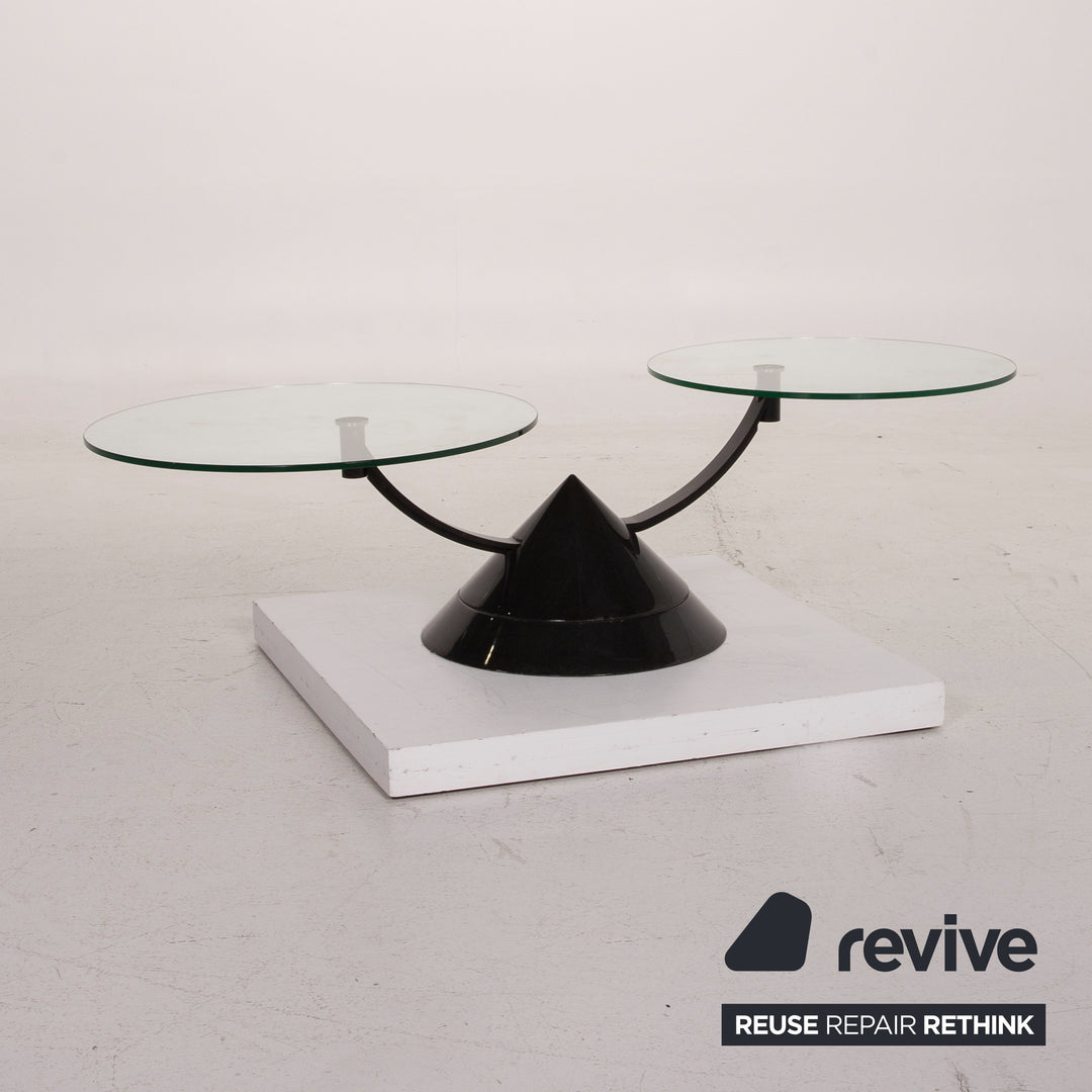 Rolf Benz Glass Table Black Coffee Table Stone Outlet Adjustable #15144