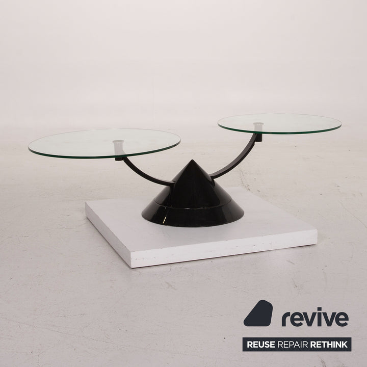Rolf Benz Glass Table Black Coffee Table Stone Outlet Adjustable #15144