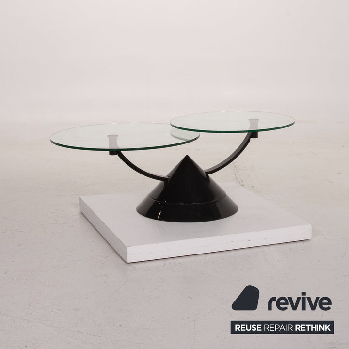 Rolf Benz Glass Table Black Coffee Table Stone Outlet Adjustable #15144