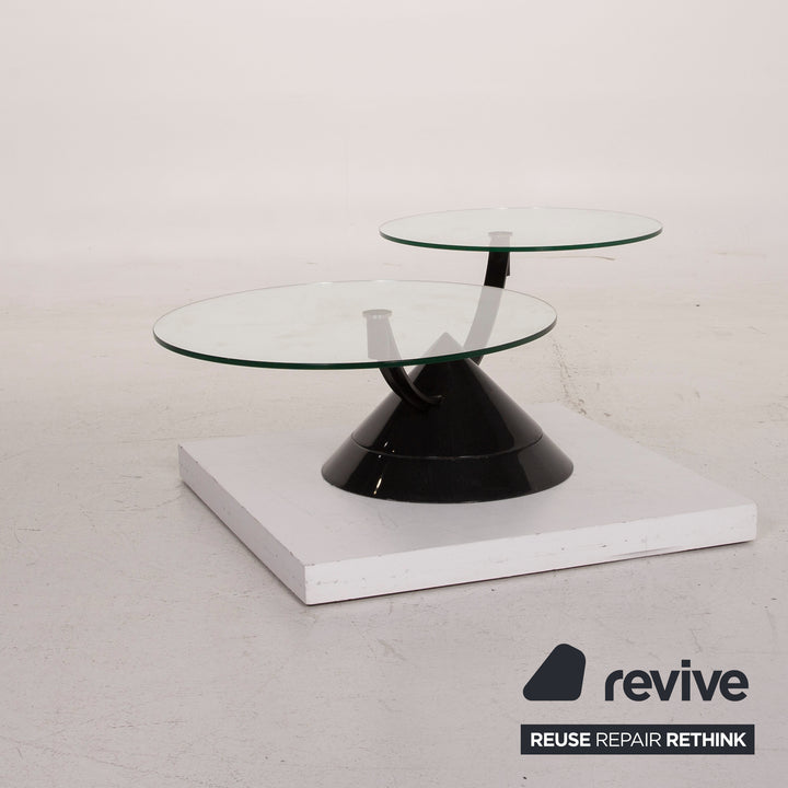 Rolf Benz Glass Table Black Coffee Table Stone Outlet Adjustable #15144