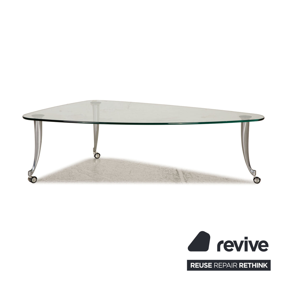 Rolf Benz Glas Tisch Silber Couchtisch