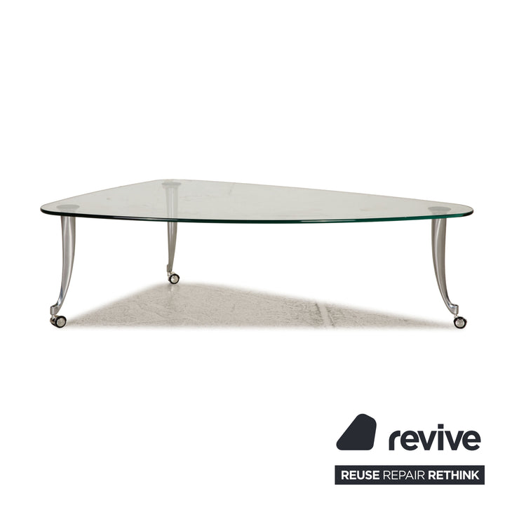 Rolf Benz Glas Tisch Silber Couchtisch
